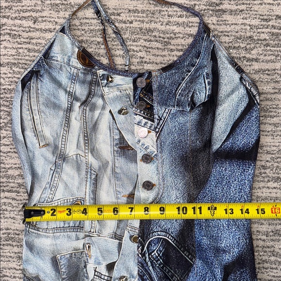 NWT Moschino Jeans Long Denim Dress in Fantasy Print Large/US 12 Revolve - Picture 10 of 15